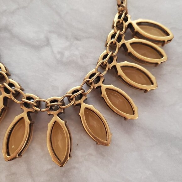 ✨ J.Crew Large Jumbo Rhinestone Crystals Pink Taupe Statement Necklace ✨ - Picture 13 of 16